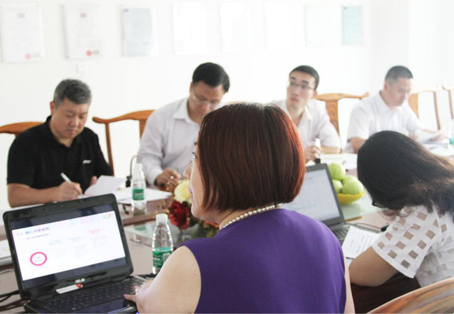 酷游九州创始人龙平芳女士向上市办领导介绍了酷游九州